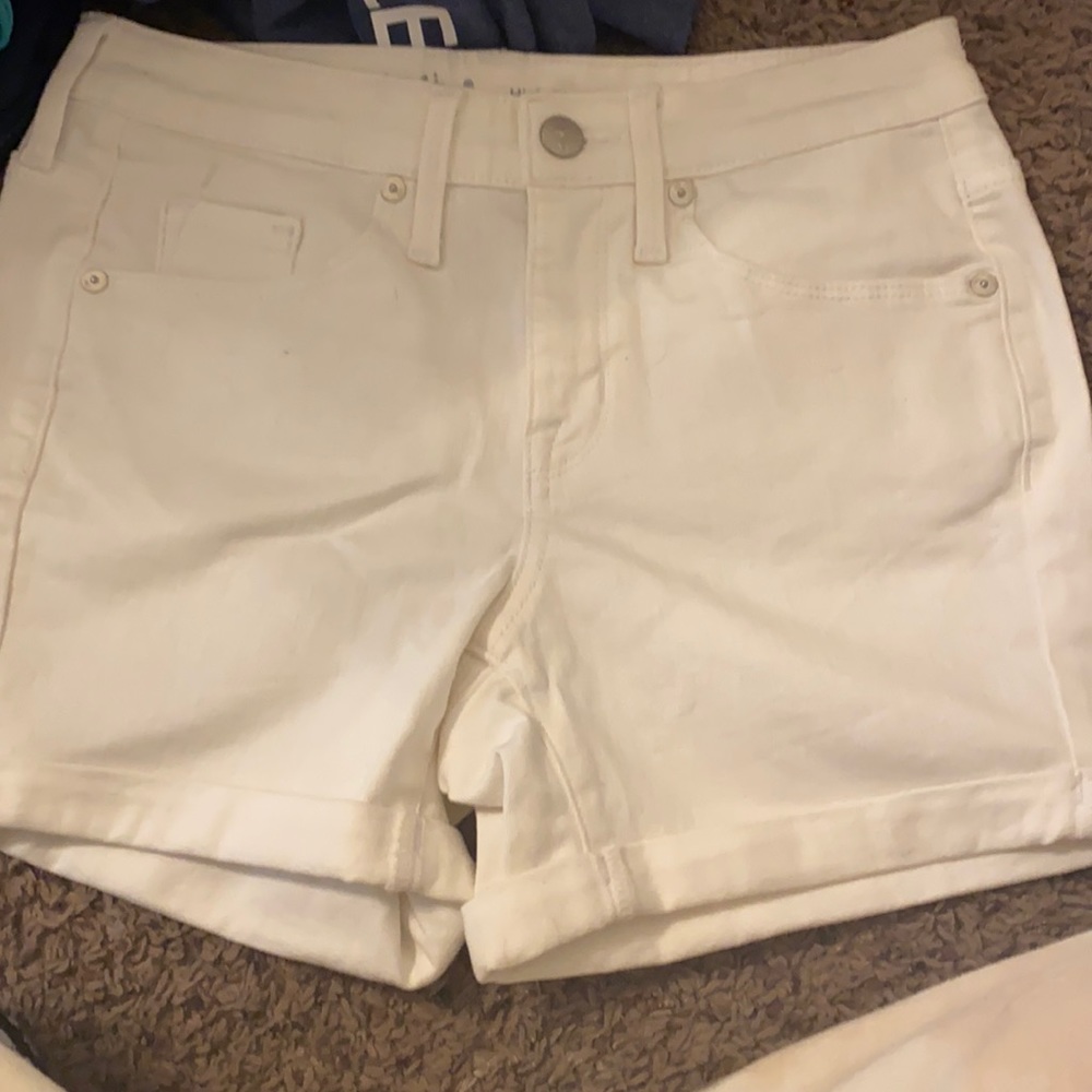 White denim shorts